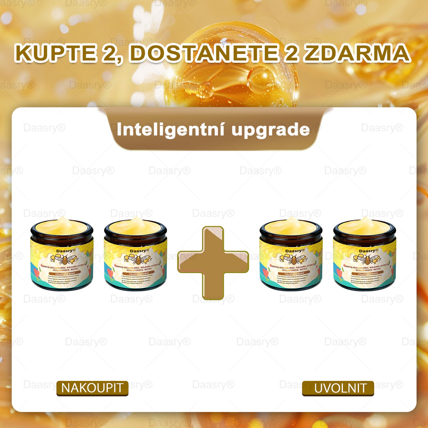 🔥 🗽Klinicky ověřeno: Daasry® Bee Venom Treatment Cream s peptidy včelího jedu, botulotoxinem, kyselinou hyaluronovou a kolagenem💧. Cílí na vrásky, jemné linky, ochabnutí pleti, strie, tmavé skvrny – zpevňuje, liftinguje a další účinky.