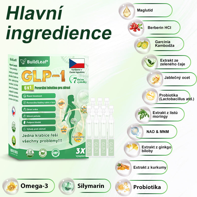 BuildLeaf® GLP-1 6-v-1 Health Solution Perorální tekutina (Pouze jednou denně, viditelné změny za 7 dní) ✅ Pro obezitu, kardiovaskulární onemocnění, cukrovku, spánkovou apnoe, zdraví střev, problémy s klouby a další (Copy)