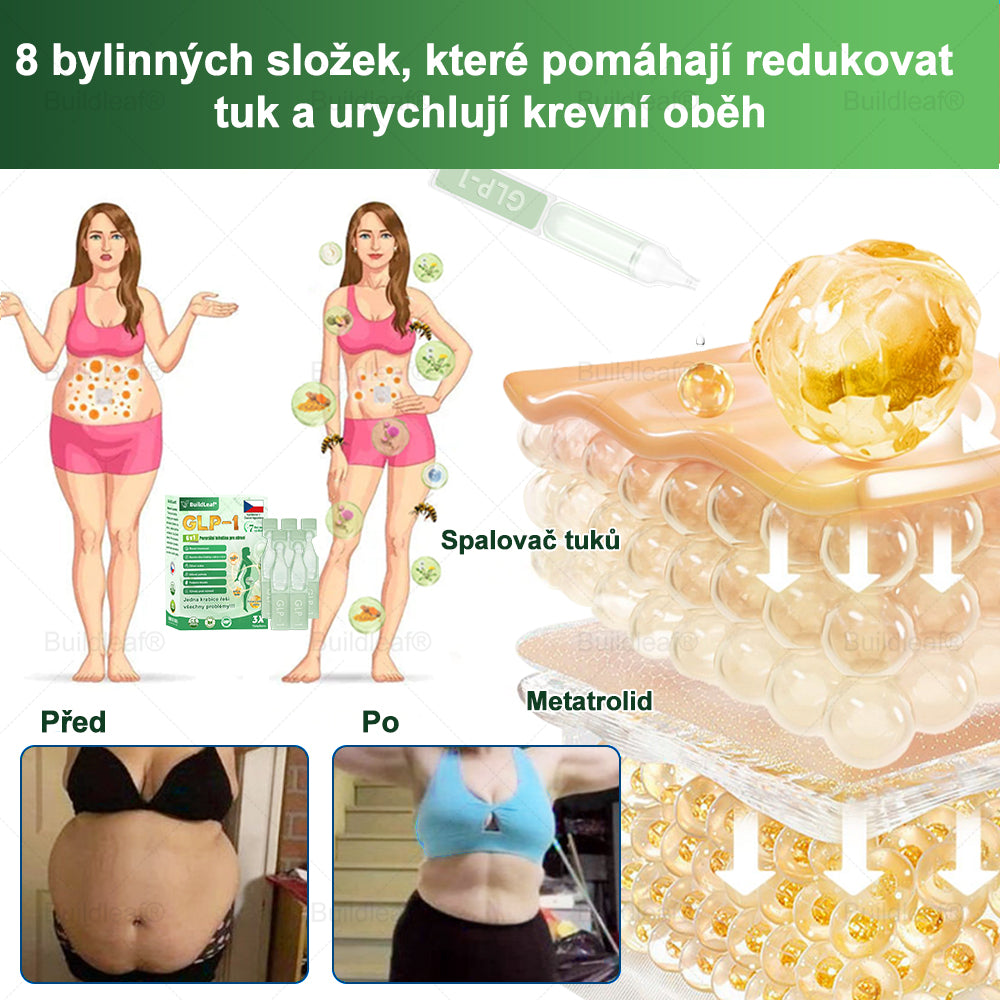 Oficiální obchod | BuildLeaf® GLP-1 6-v-1 Health Solution Perorální tekutina (Pouze jednou denně, viditelné změny za 7 dní) ✅ Pro obezitu, kardiovaskulární onemocnění, cukrovku, spánkovou apnoe, zdraví střev, problémy s klouby a další