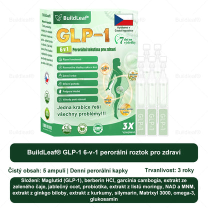 Oficiální obchod | BuildLeaf® GLP-1 6-v-1 Health Solution Perorální tekutina (Pouze jednou denně, viditelné změny za 7 dní) ✅ Pro obezitu, kardiovaskulární onemocnění, cukrovku, spánkovou apnoe, zdraví střev, problémy s klouby a další
